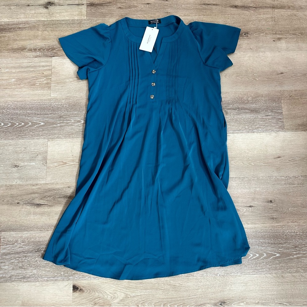 Bloomchic chiffon dress, Teal size 14-16